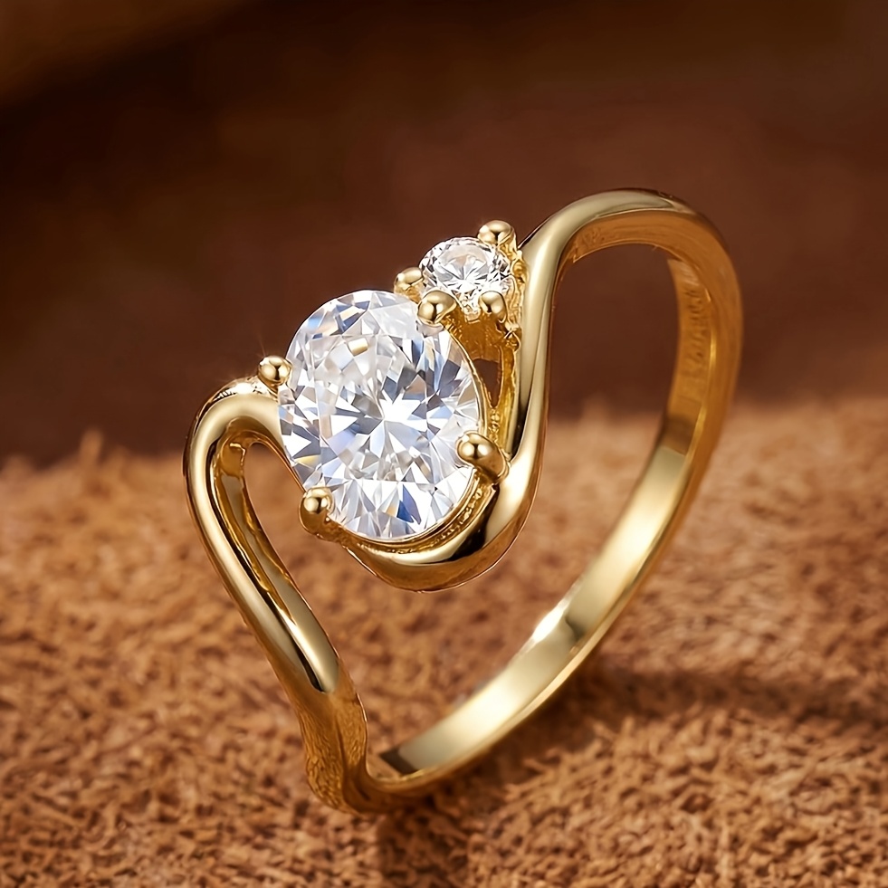 Women's Luxury Wave Egg-Shaped Wedding Ring, Elegant Gift